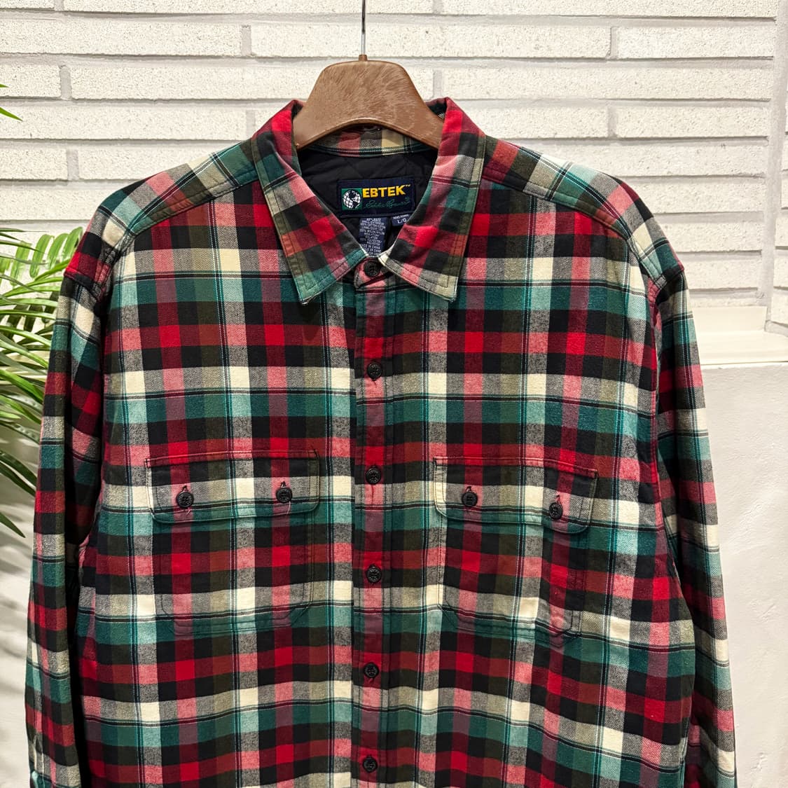 EBTEK 에브텍 에디바우어 윈도우 타탄체크 셔츠자켓 패딩안감 디테일 상품이미지3