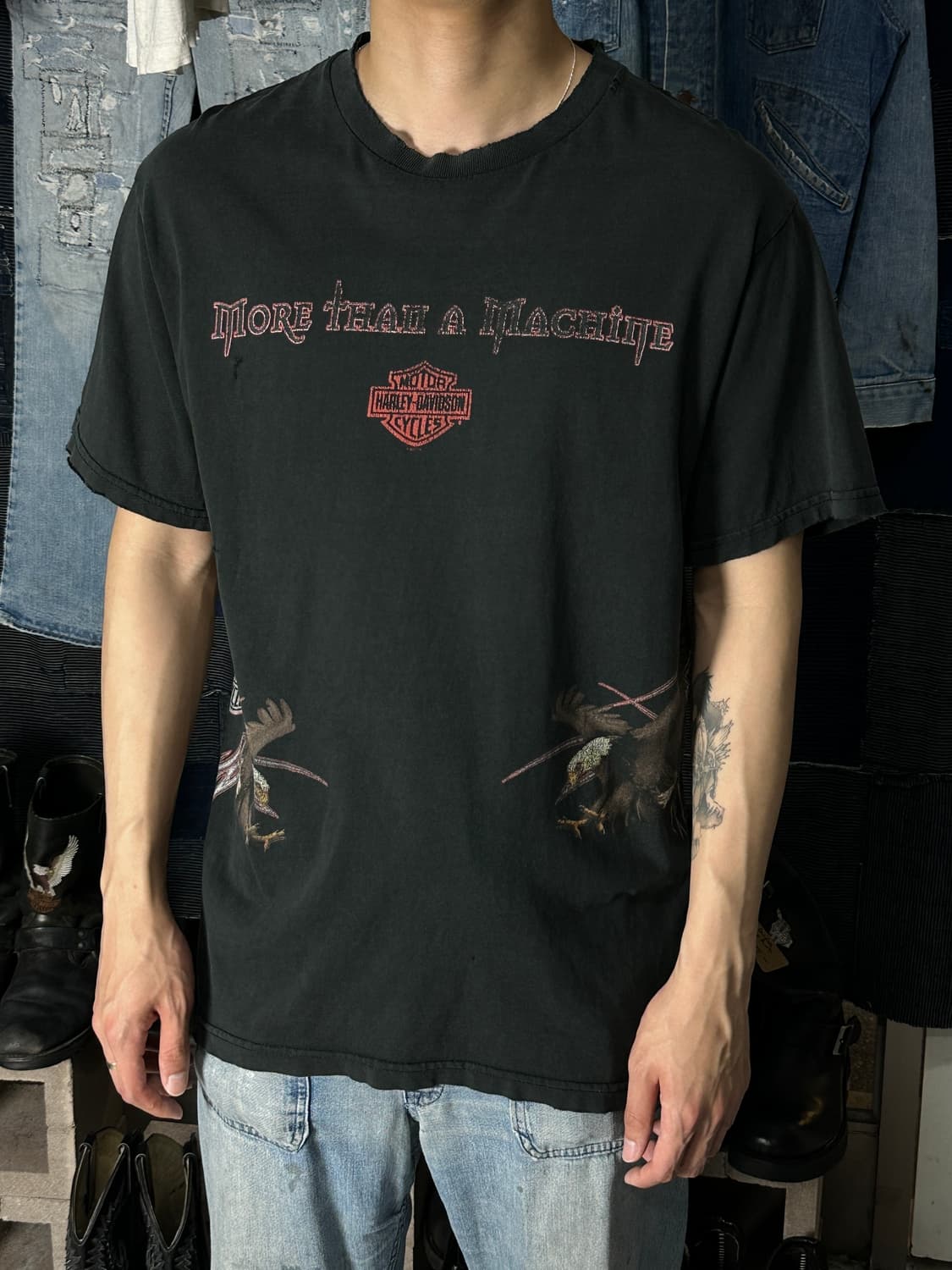 00's USA Made 할리 데이비슨 티셔츠 빈티지 할리티 상품이미지2
