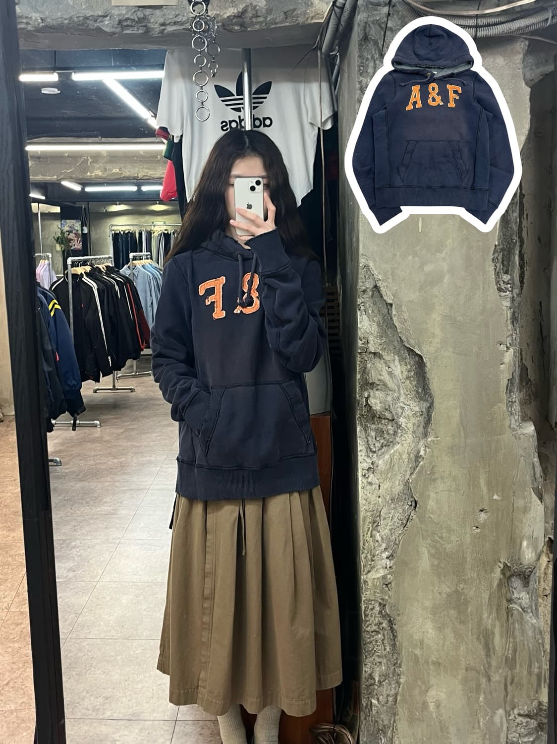 아베크롬비 기모 후드티 네이비 M #csz2547 상품이미지1