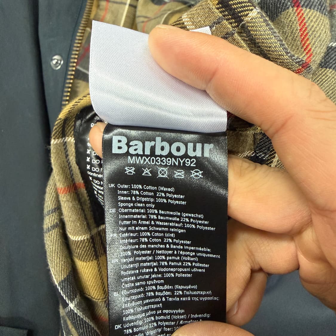 (M)바버 Barbour 애쉬비 왁스자켓(네이비) 상품이미지5