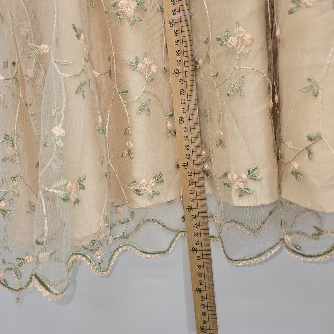베이지 꽃 자수 롱 스커트  XS 상품이미지7