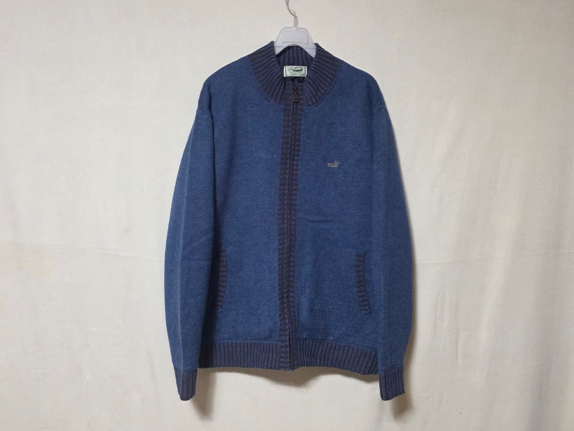 [풀집업/LL] 일본 크로커다일 남성 퀼팅 안감 울 혼방 니트 가디건 상품이미지2