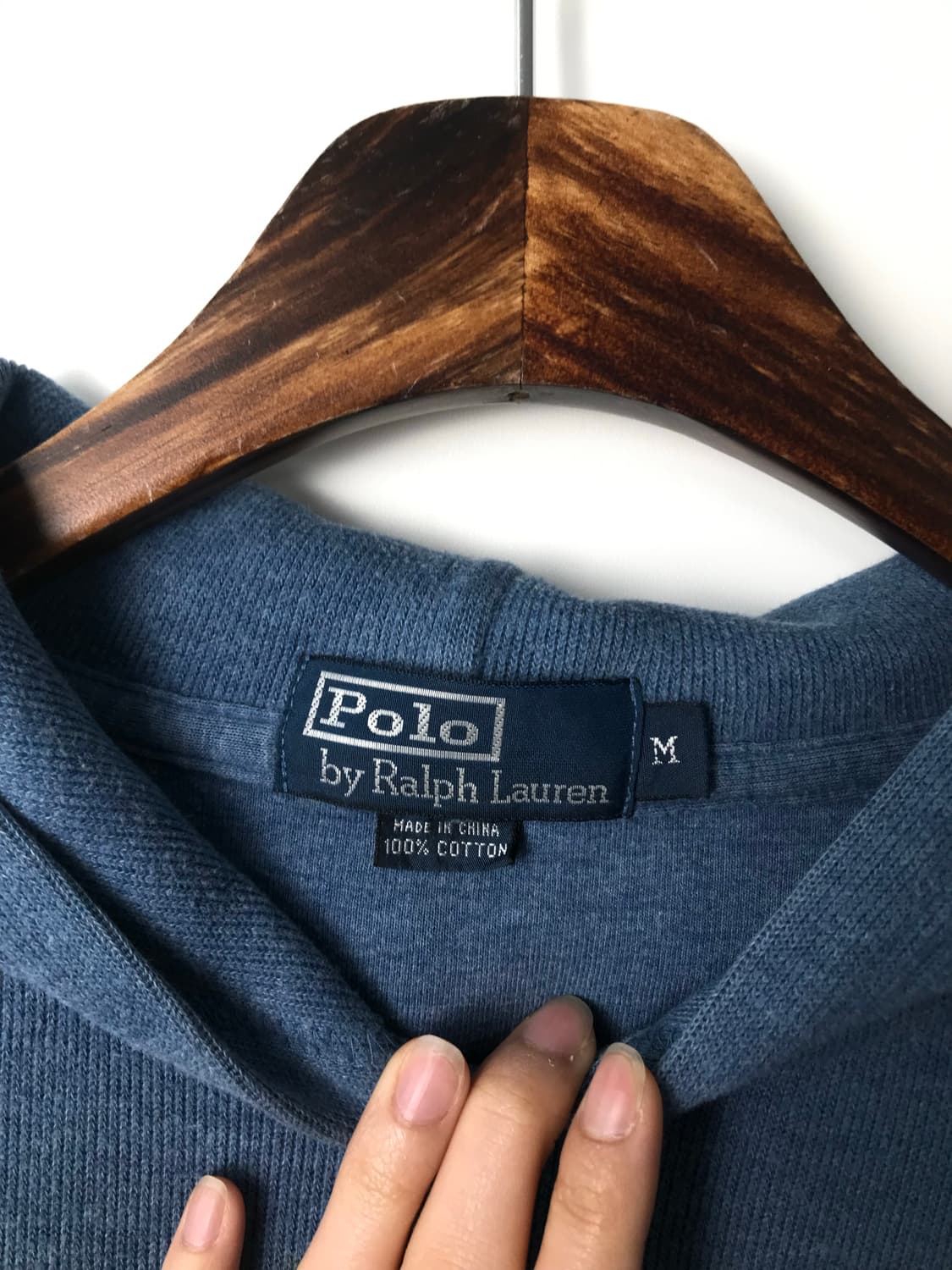 폴로 랄프로렌 자수로고 색상 블루 후드티 상품이미지5
