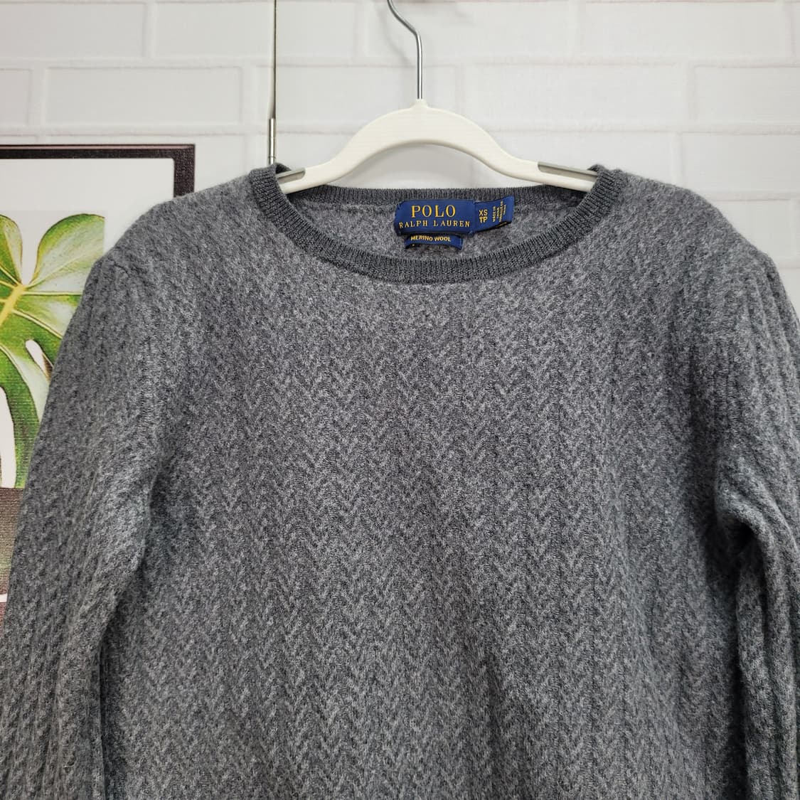 폴로랄프로렌 메리노 울 꽈배기 크롭 니트 스웨터 XS사이즈 상품이미지2