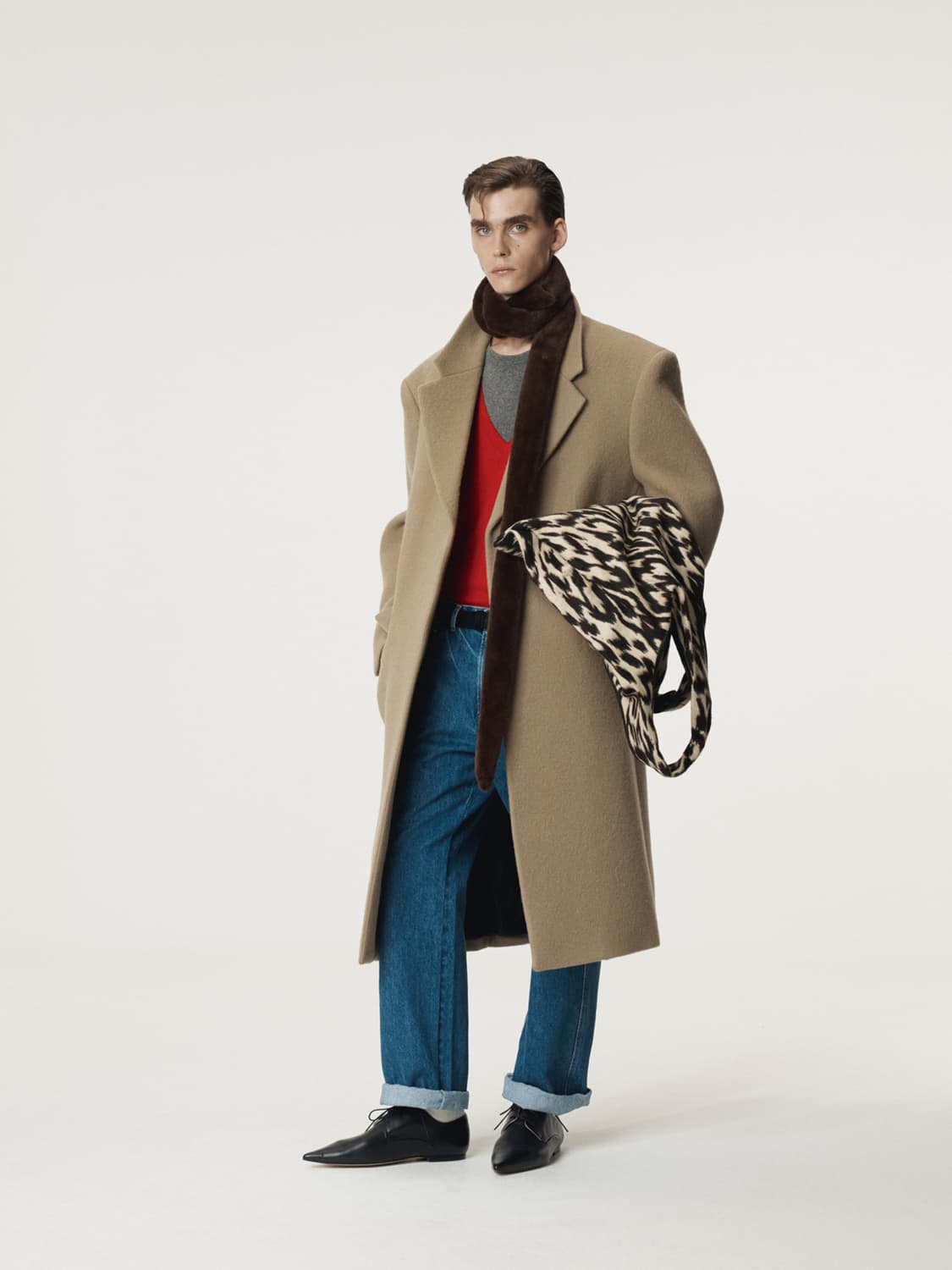 렉토 25FW 헤어리 울 싱글 코트 라이트 카키 상품이미지2