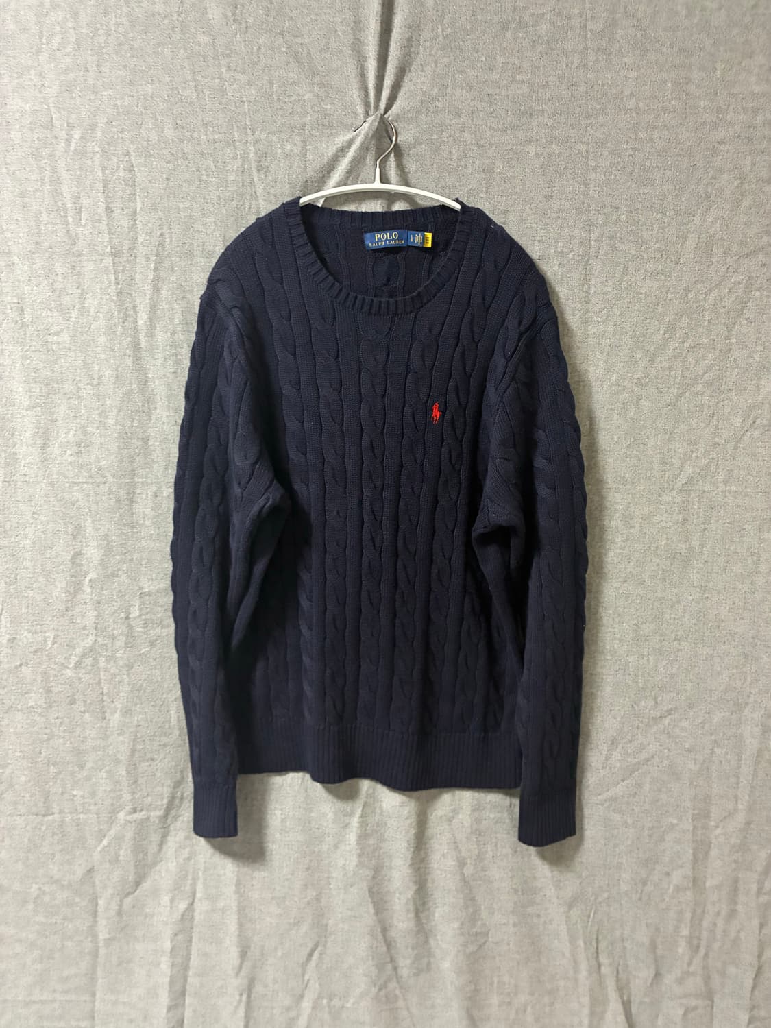 (정품 QR) 폴로 랄프로렌 네이비 꽈배기 니트 L 상품이미지1