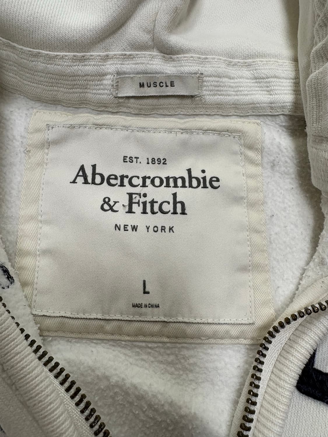 아베크롬비 후드집업 화이트 L 상품이미지2