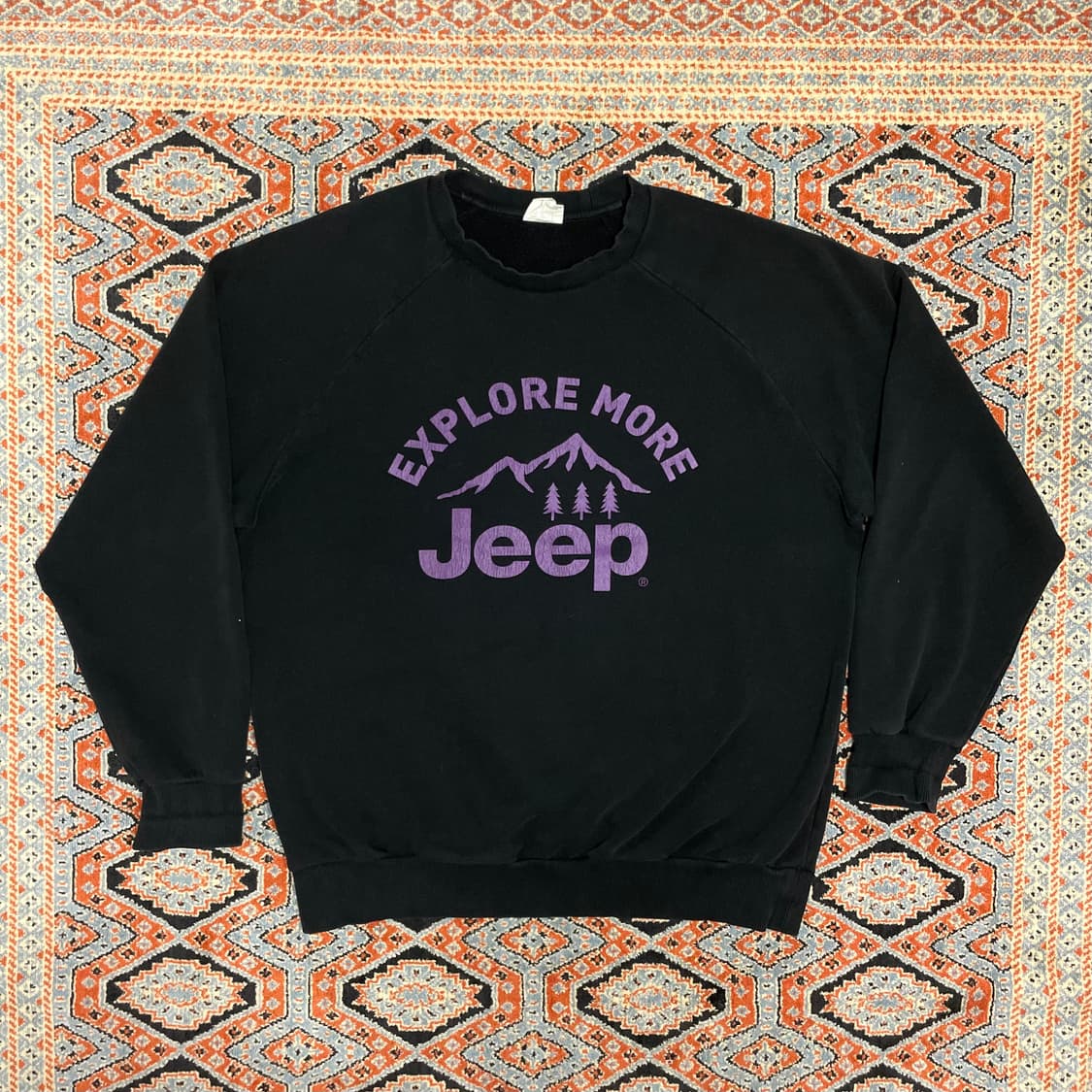 지프 스펠 프린팅 블랙 기모 맨투맨 남성XL 상품이미지1