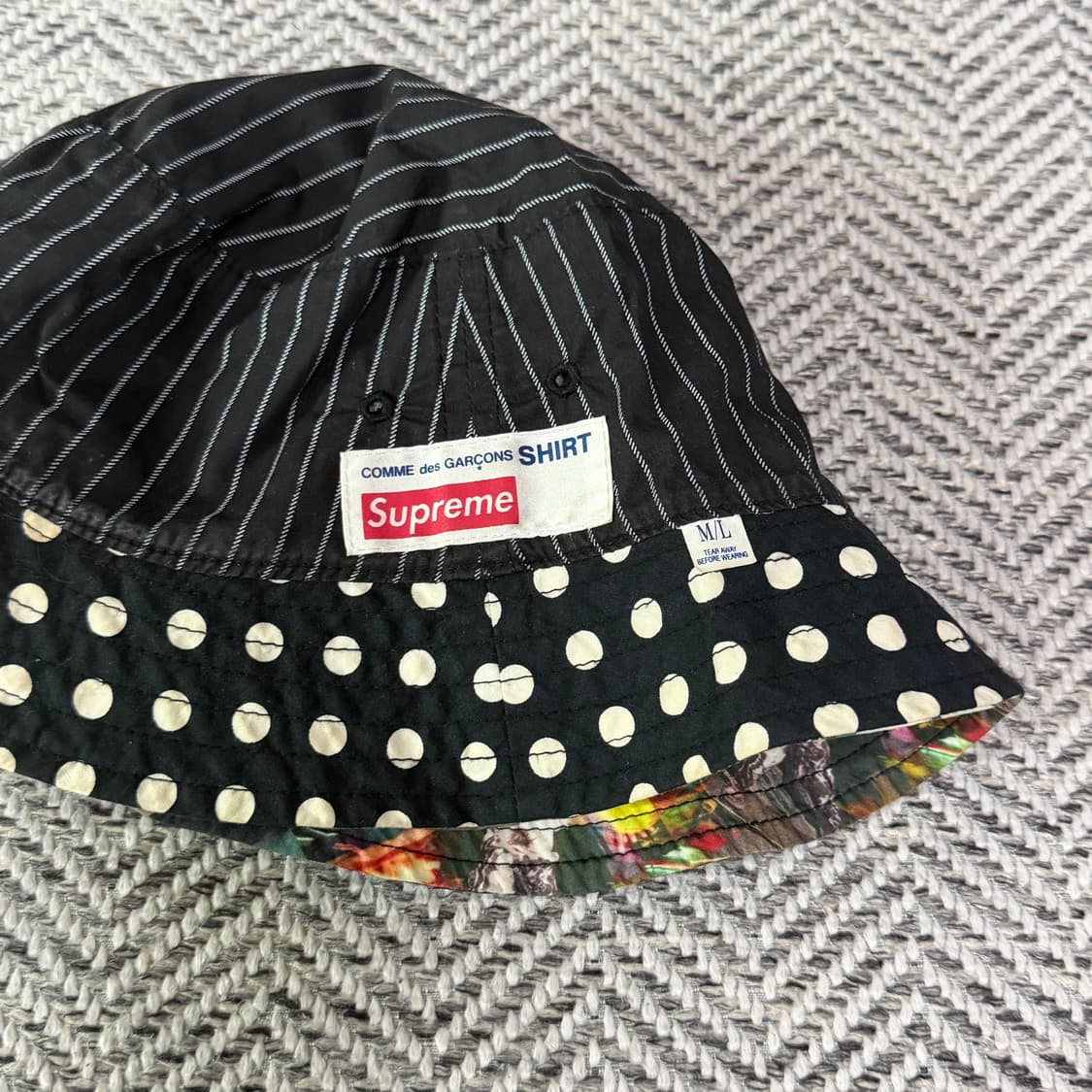 슈프림 X 꼼데 가르송 13SS 리버시블 버킷햇 상품이미지2