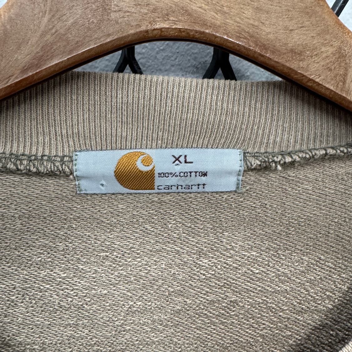 00‘s 칼하트 니트 솔리드 가디건 자수 로고 포인트 베이지 상품이미지6