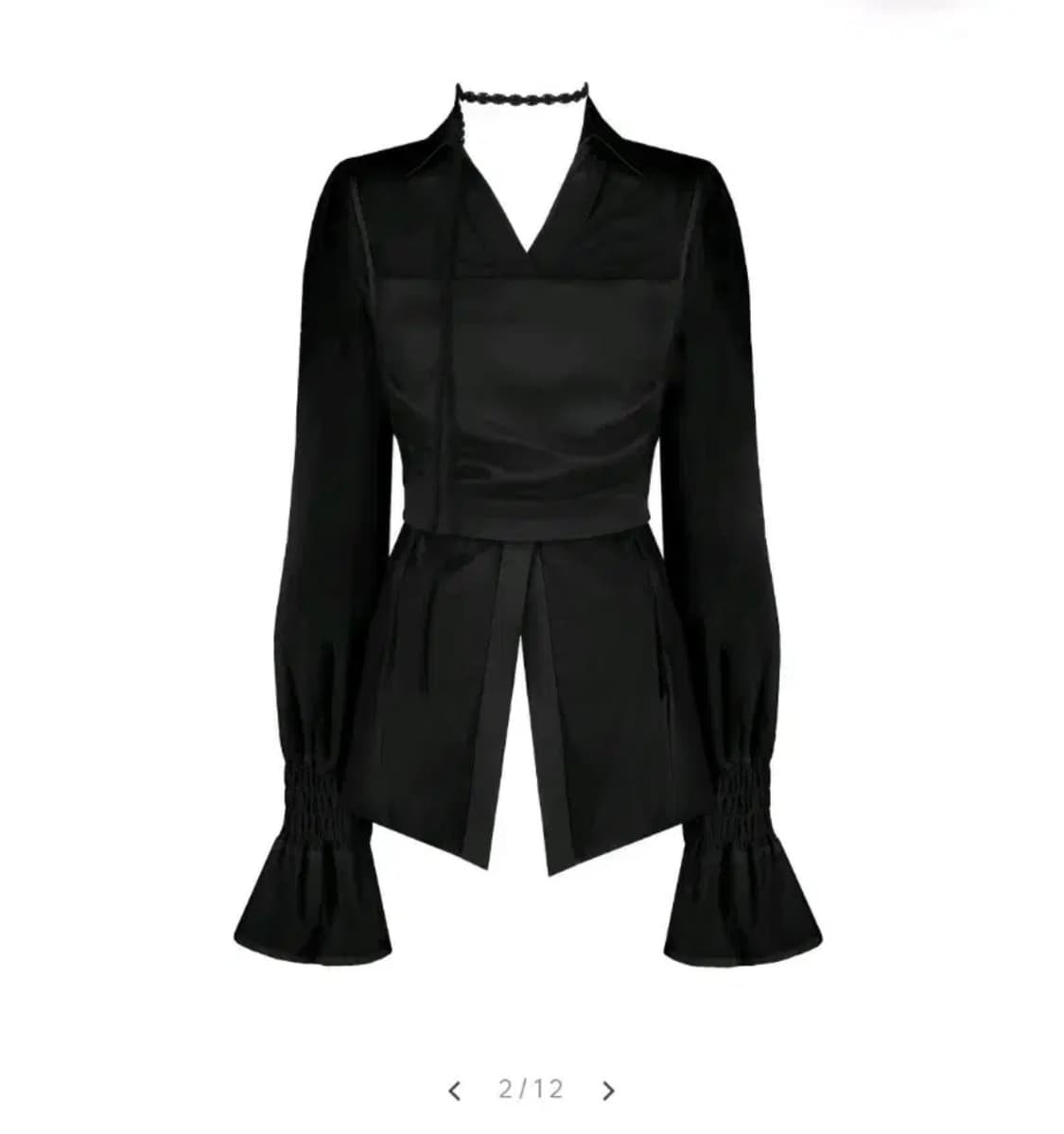 윤비누 클리시어 코프 콜라보 블라우스 블랙버전 상품이미지1