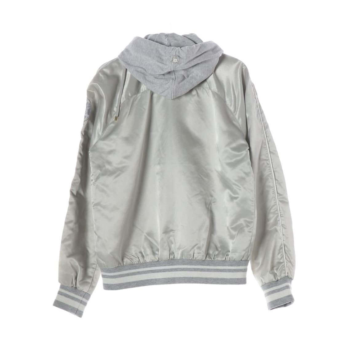 MLB 뉴욕 양키스 실버 새틴 후드 바시티 자켓 90 상품이미지2