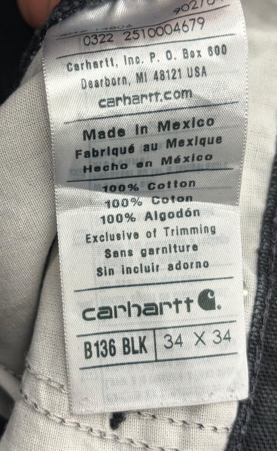 칼하트 블랙 더블니 워크 팬츠 상품이미지7