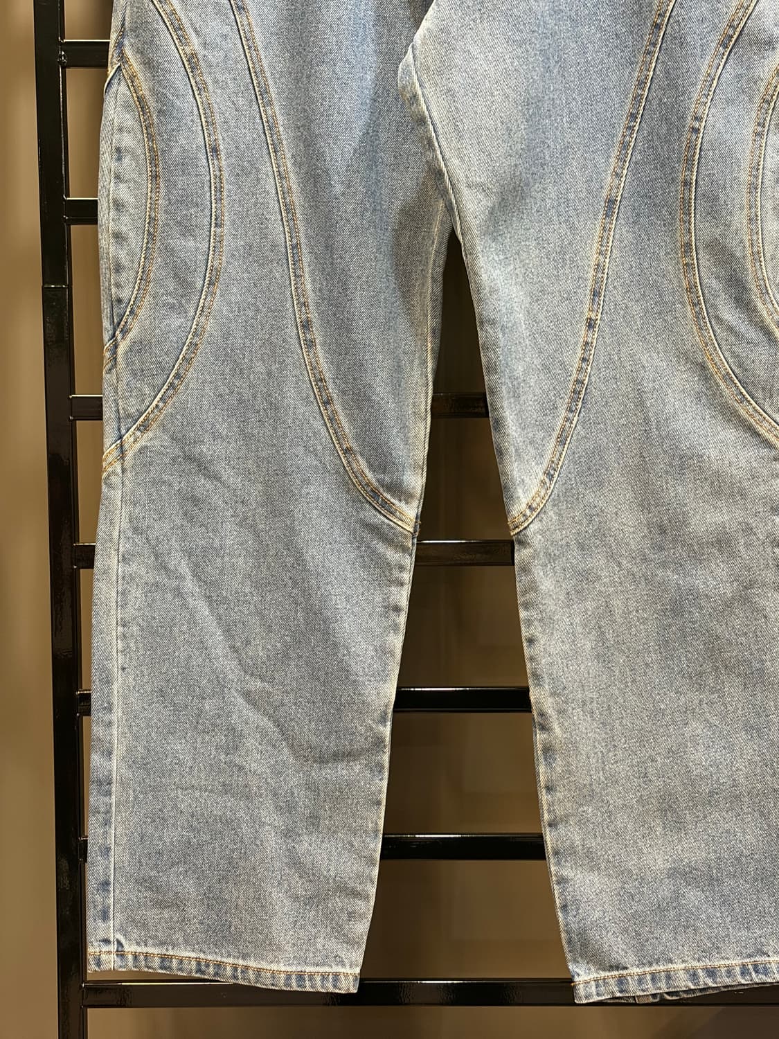 32 라퍼 커브 패널 스트레이트 데님 진 라이트블루 2.5 상품이미지4