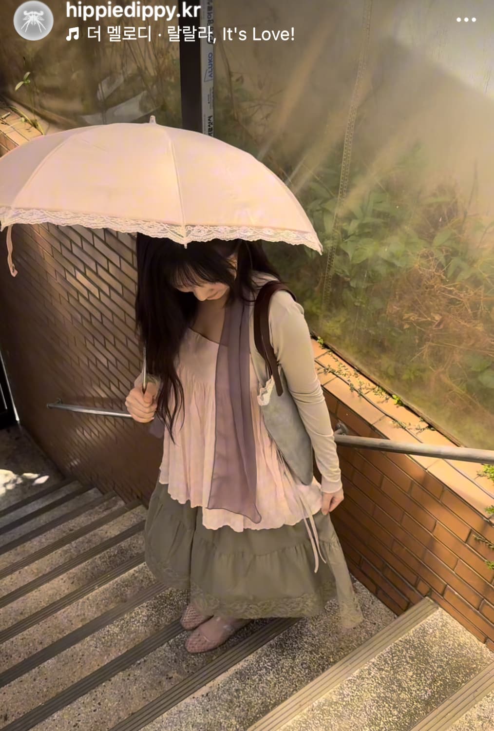 당일배송) 히피디피 petal UV 양우산 핑크 상품이미지4