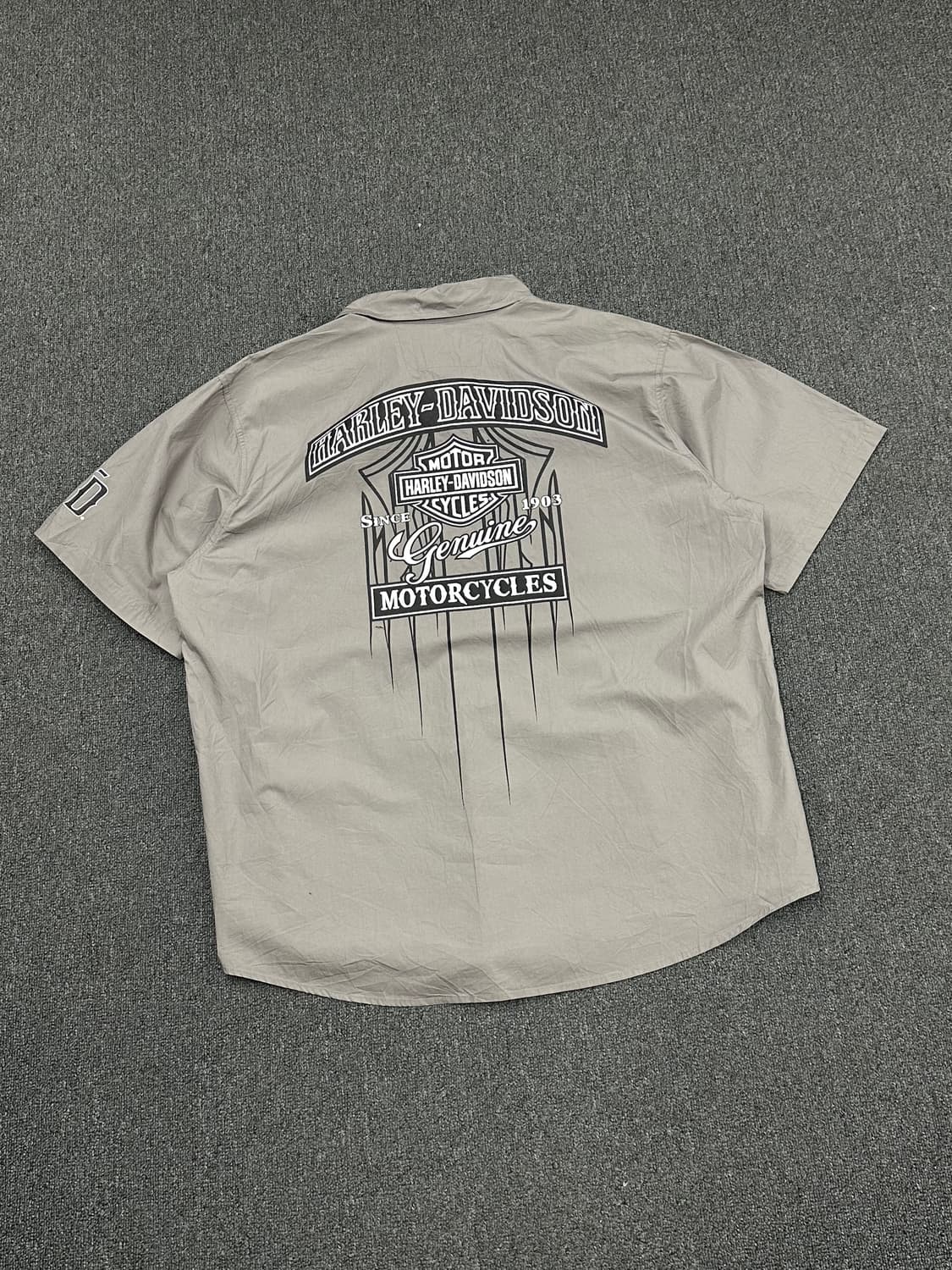 2XL)할리데이비슨 빈티지 프린팅 그레이 반팔셔츠 상품이미지8