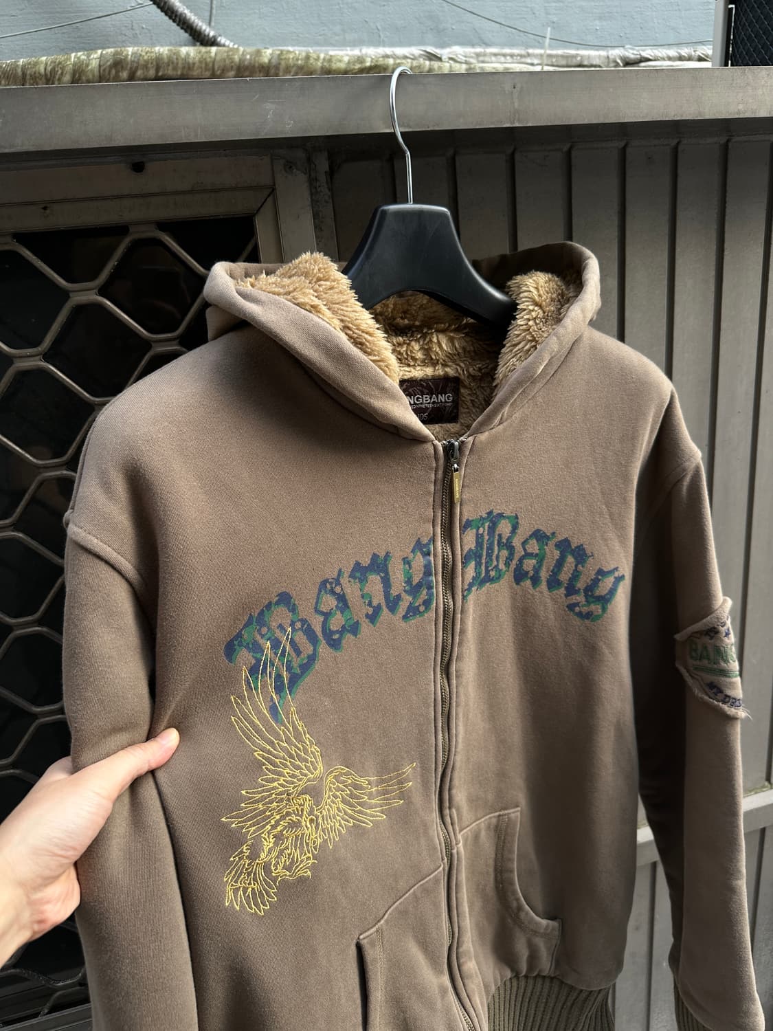 BANG BANG gothic eagle printing fur hood 상품이미지3