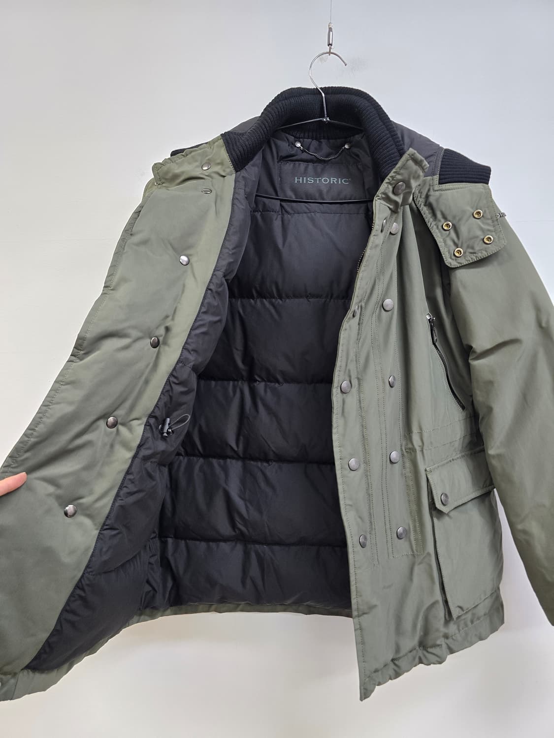 히스토릭 상태좋은 니팅넥라인 구스 패딩 카키 상품이미지3