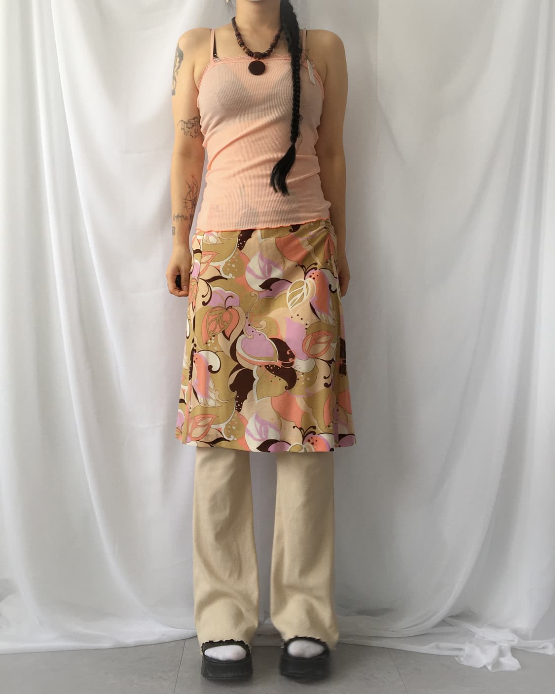 Lace ribbon trimming ribbed sleeveless 상품이미지4