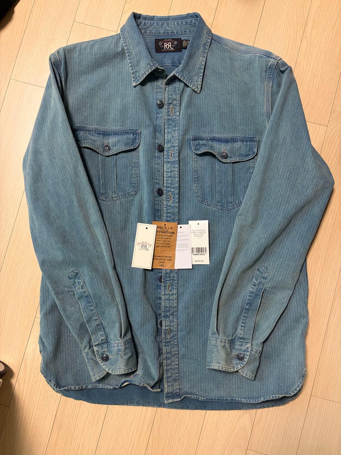 [새제품, L] rrl 인디고 헤링본 워크셔츠 상품이미지1