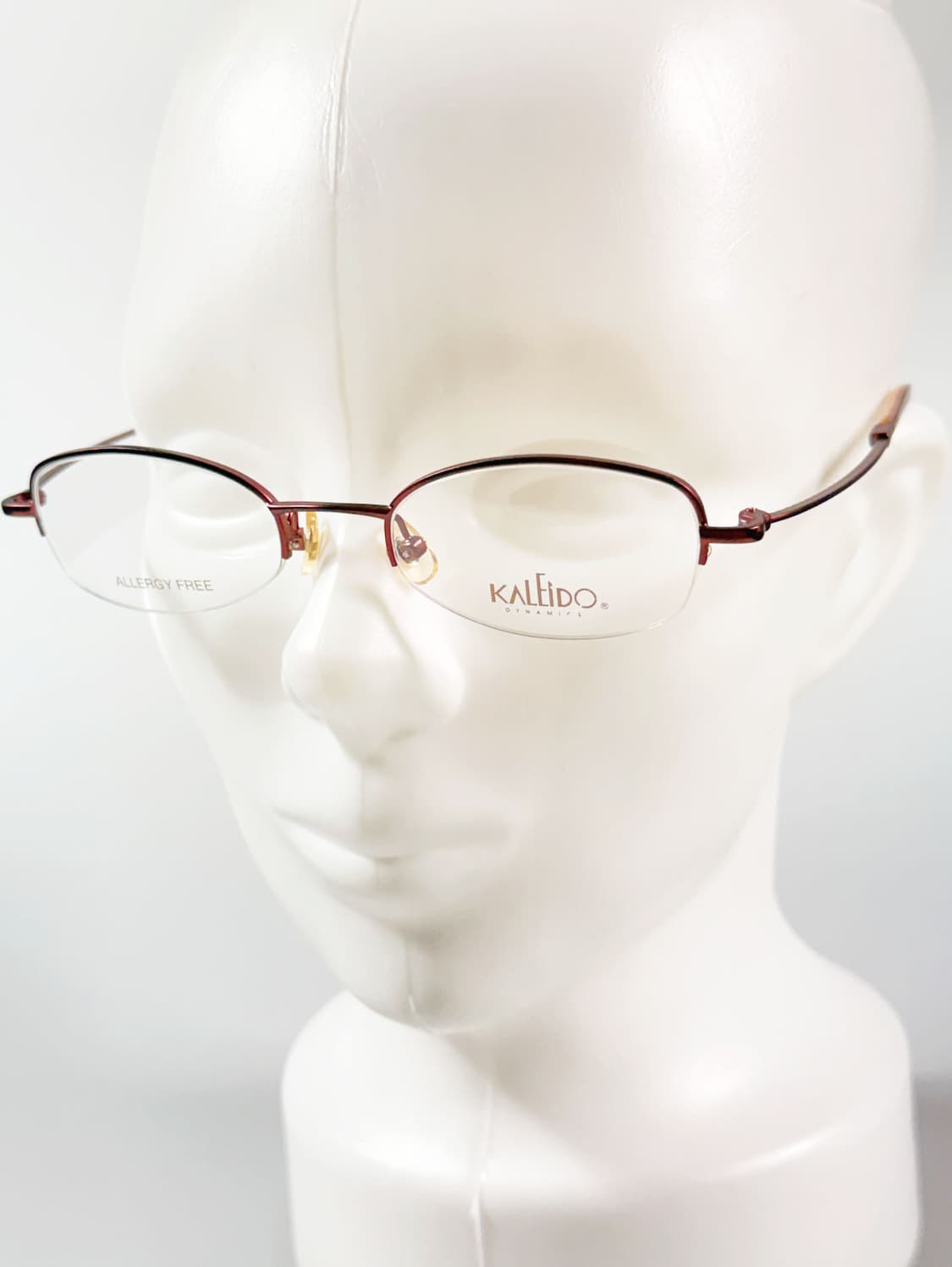 90s KALEIDO 브라운 메탈 반무테 스퀘어 빈티지 안경 상품이미지8