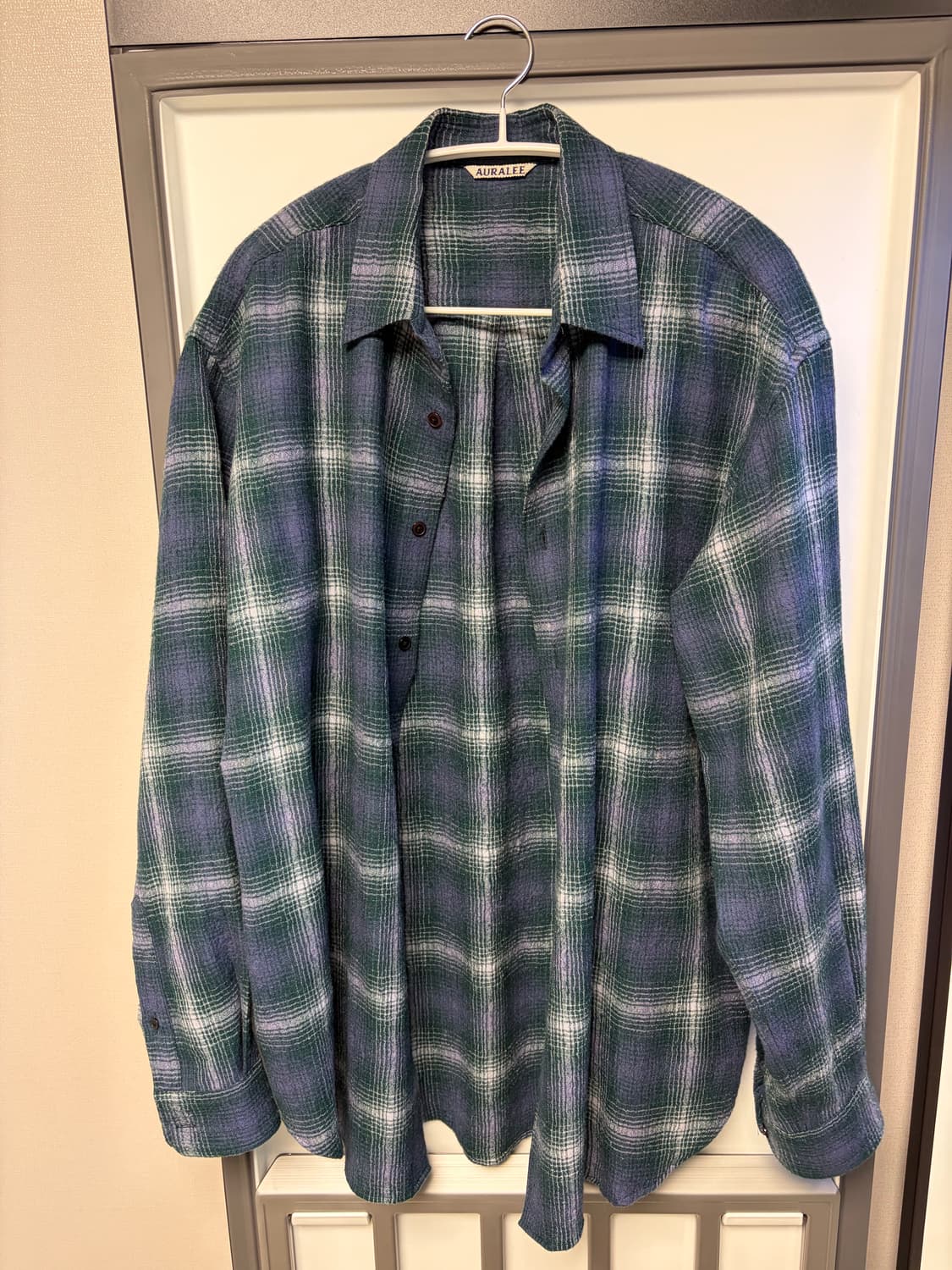 [4] 오라리 AIRY WOOL CHECK SHIRT 상품이미지1