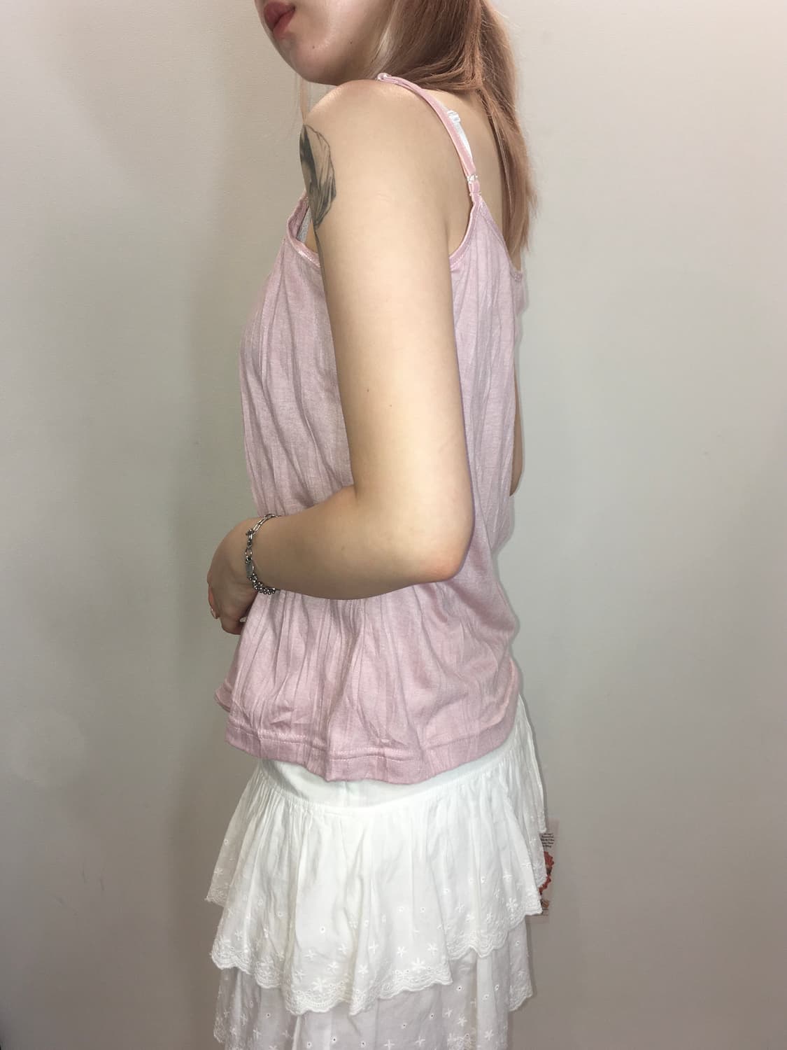 jpn vintage pink lace sleeveless 상품이미지4