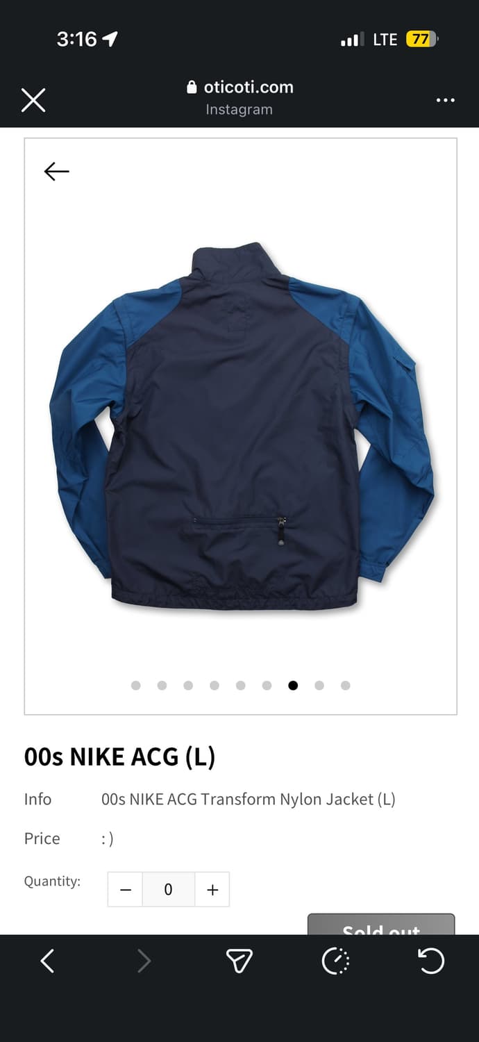 오티코티 00s 나이키 acg 나일론 자켓 상품이미지2