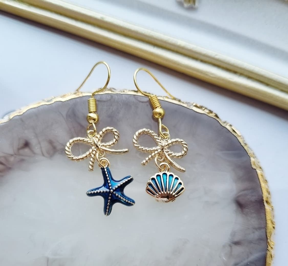 핸드메이드 새상품)조개 불가사리 귀걸이 상품이미지5
