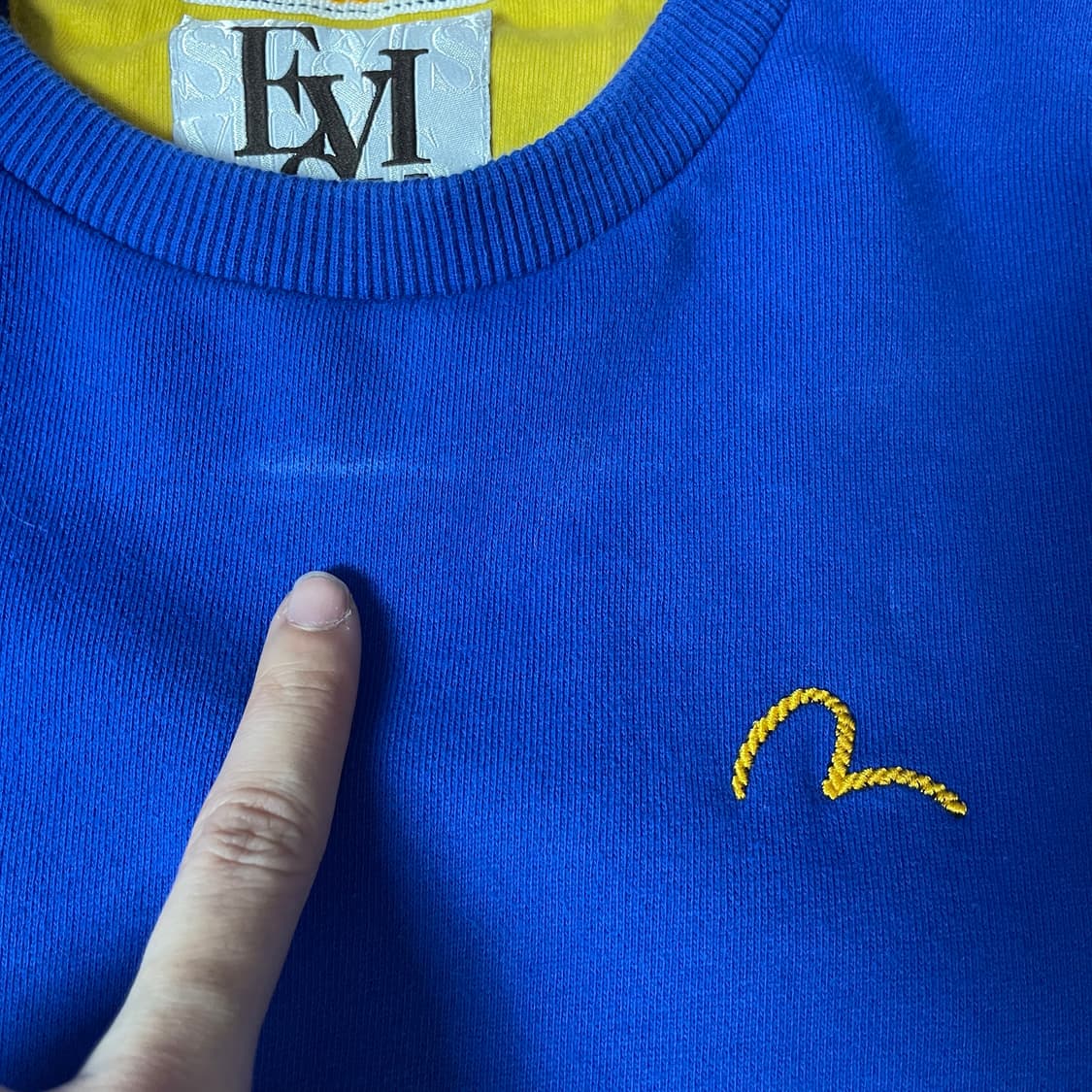 에비수 캐쥬얼 블루 맨투맨 M 상품이미지5