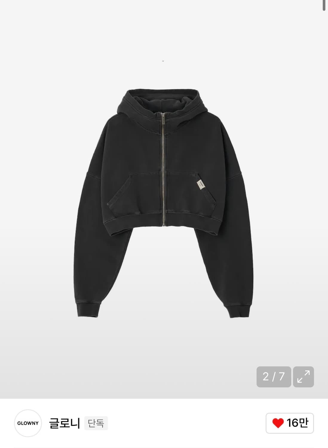 글로니 G CLASSIC WASHED CROP ZIP UP 상품이미지1