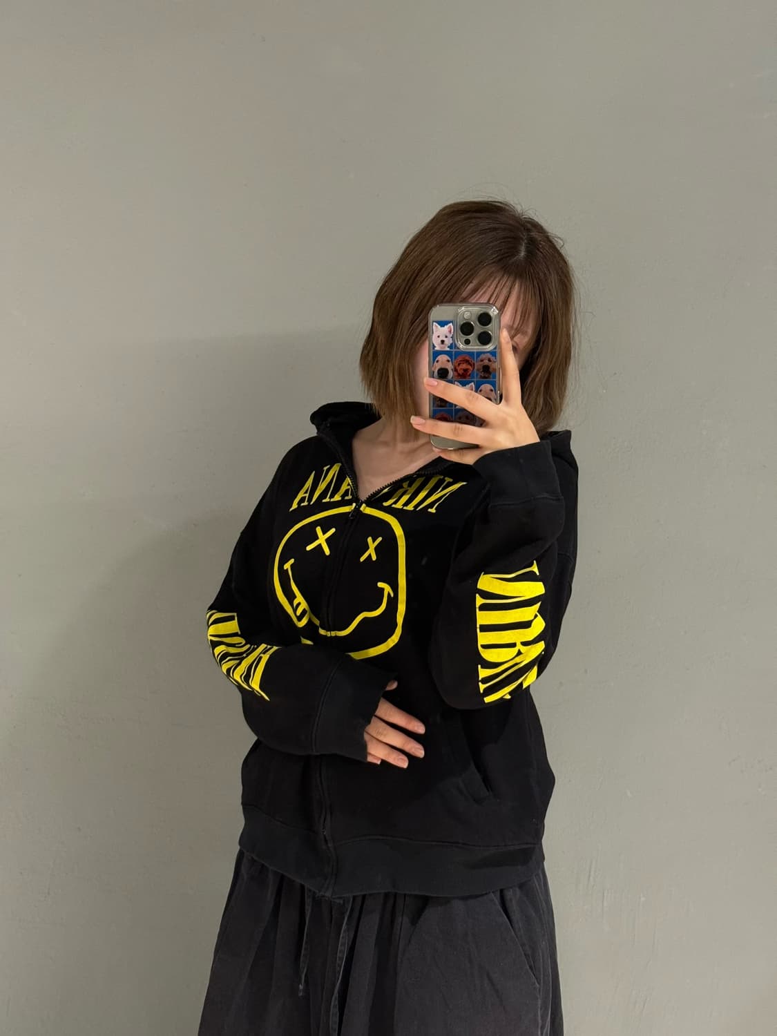 Nirvana printing hood zip-up 상품이미지1