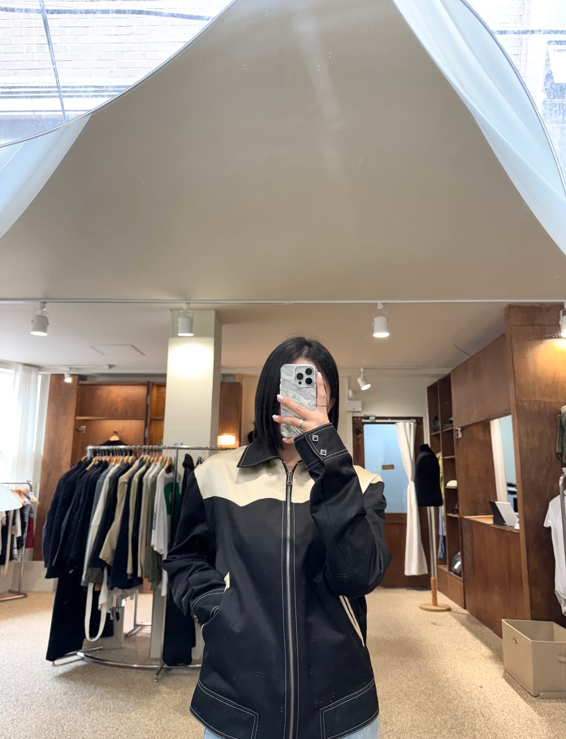 세비지 웨스턴 사틴 블루종 자켓 상품이미지2