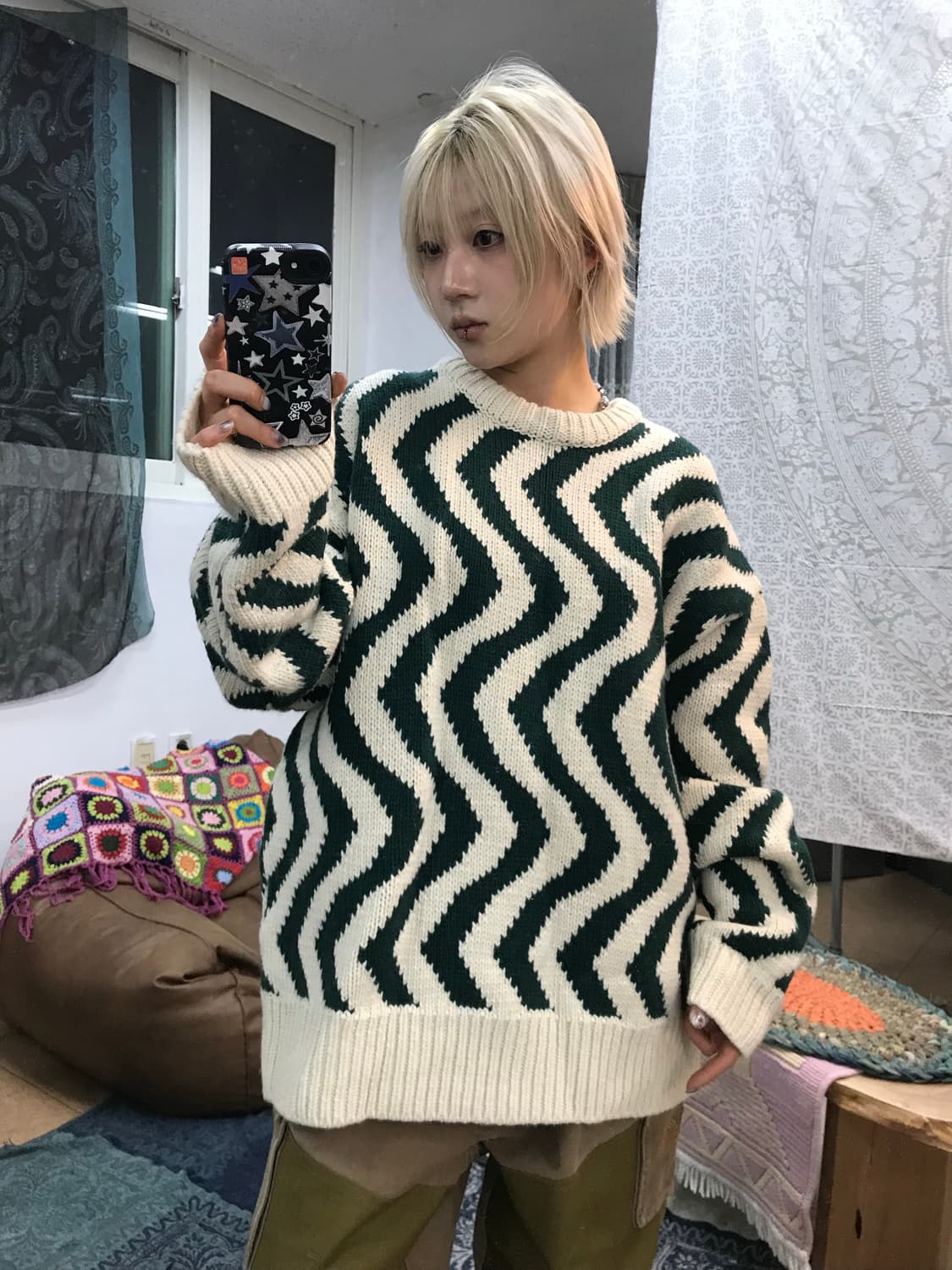 Saturday of us STU 패턴 니트  상품이미지1