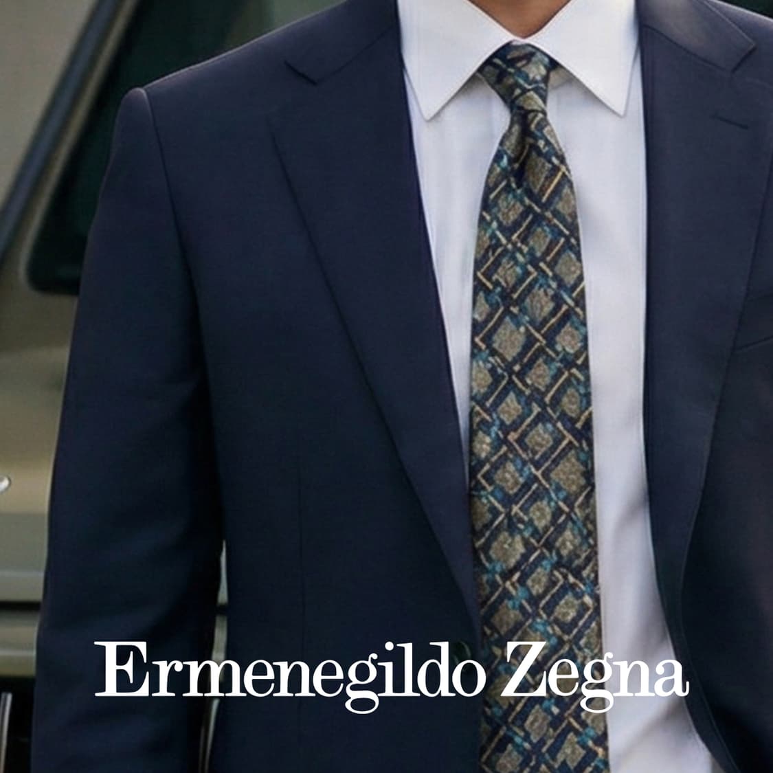 에르메네질도 제냐 실크 그레이 패턴 넥타이 9.9cm A+등급 K1818 상품이미지1