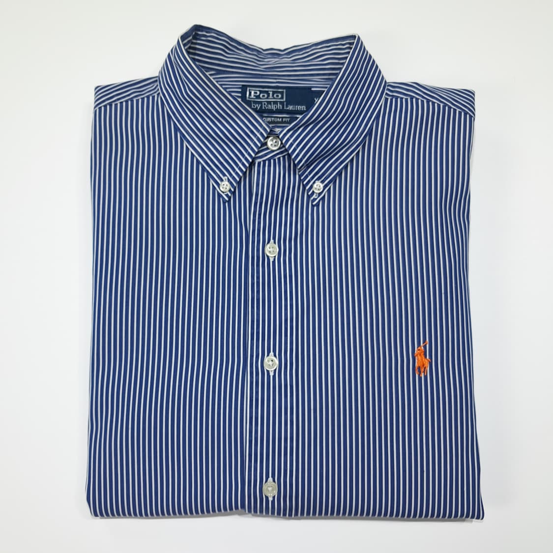 CL518 XL 폴로 커스텀핏 스트라이프 블루화이트 셔츠 상품이미지7