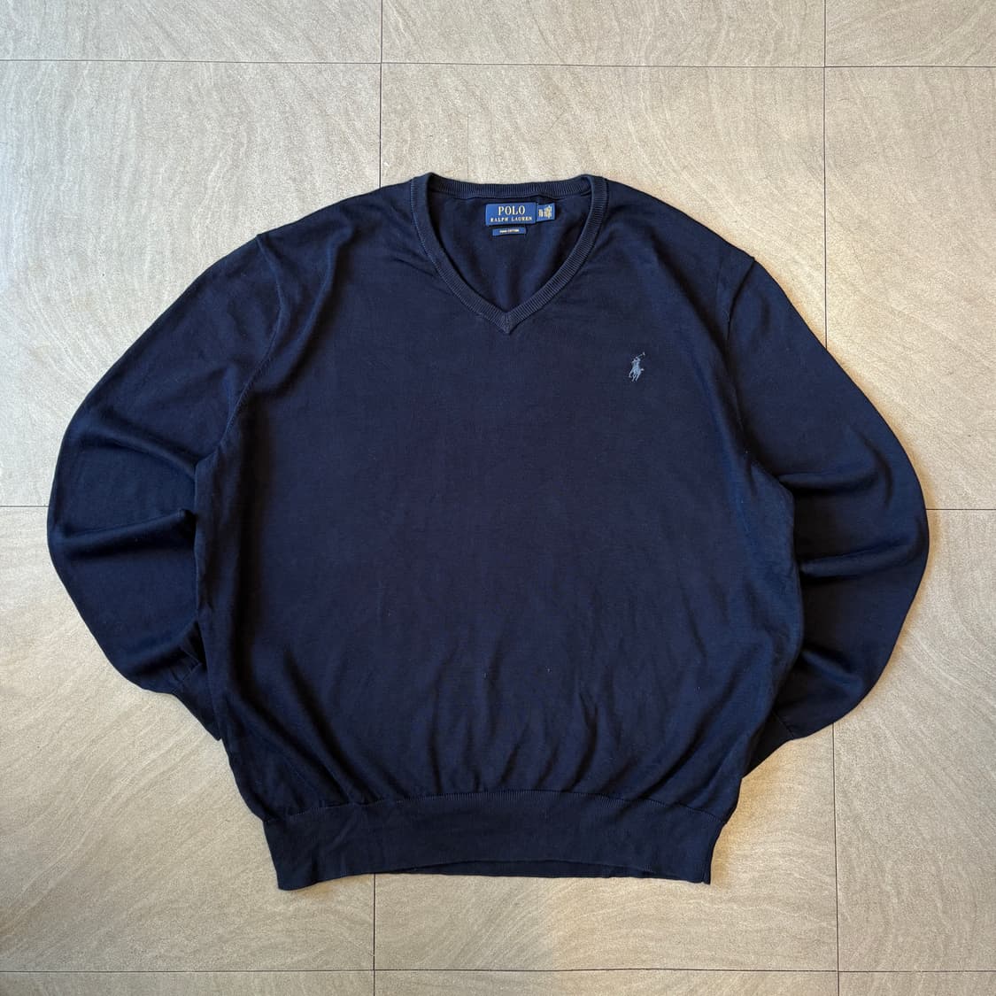 폴로 국내 매장 정품 네이비 피마 코튼 니트 상품이미지1