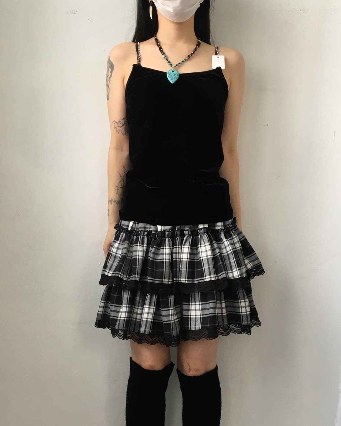 Beads point velvet sleeveless 상품이미지4