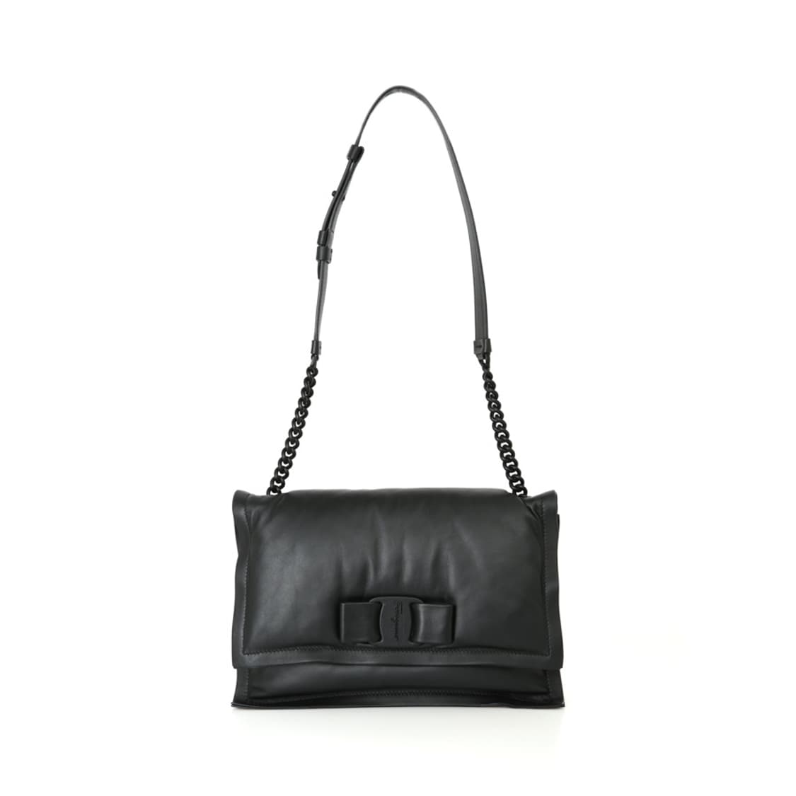 페라가모 비바 패딩 블랙 리본 바라 체인 숄더백 21I287 크로스 상품이미지2