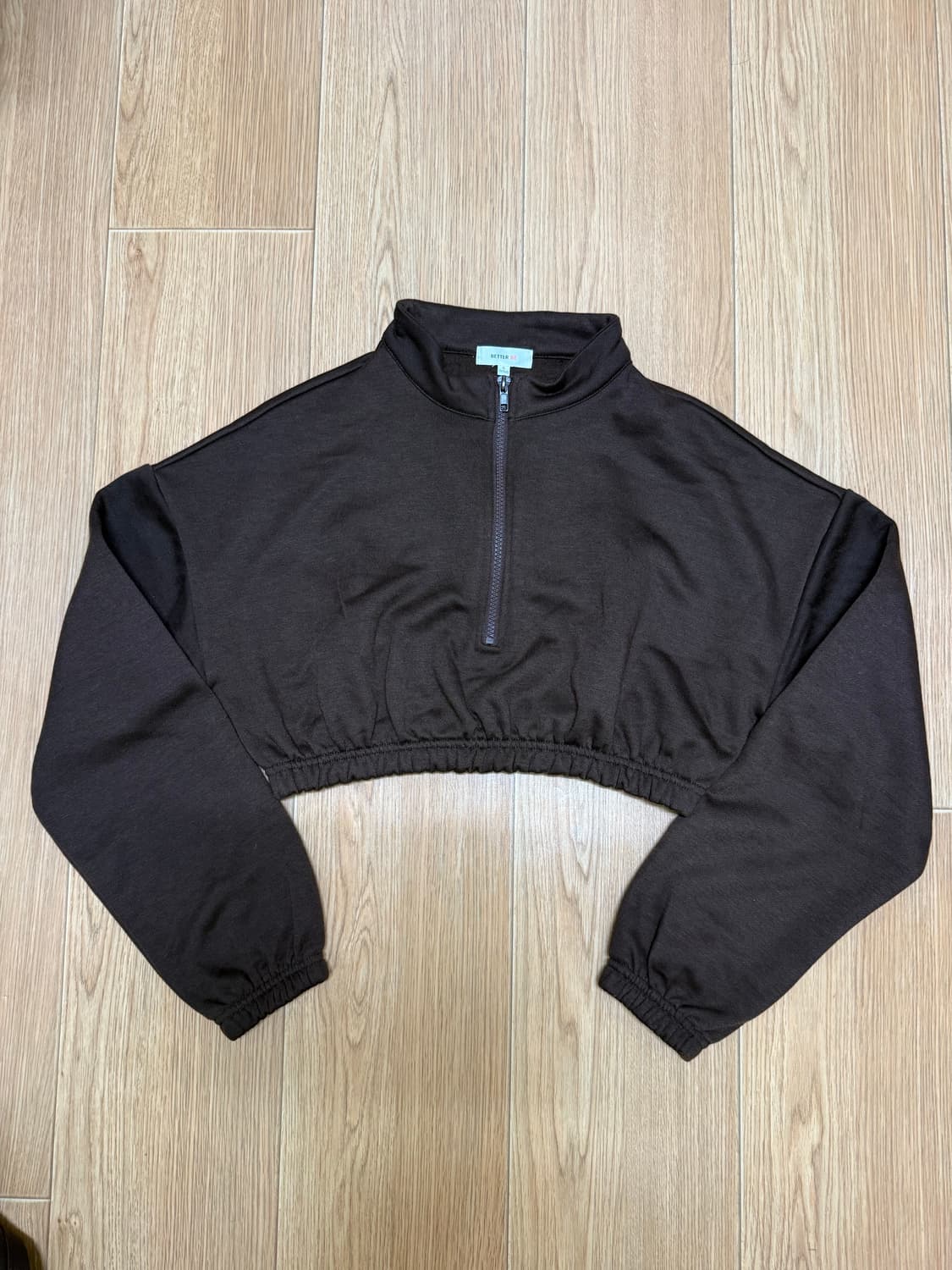 다크브라운 하프집업 크롭 셋업 상품이미지3