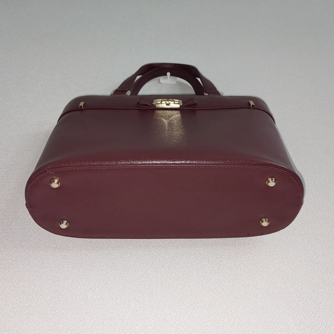 발렌시아가 BB로고 사피아노 버건디 토트백 (정품) 상품이미지4