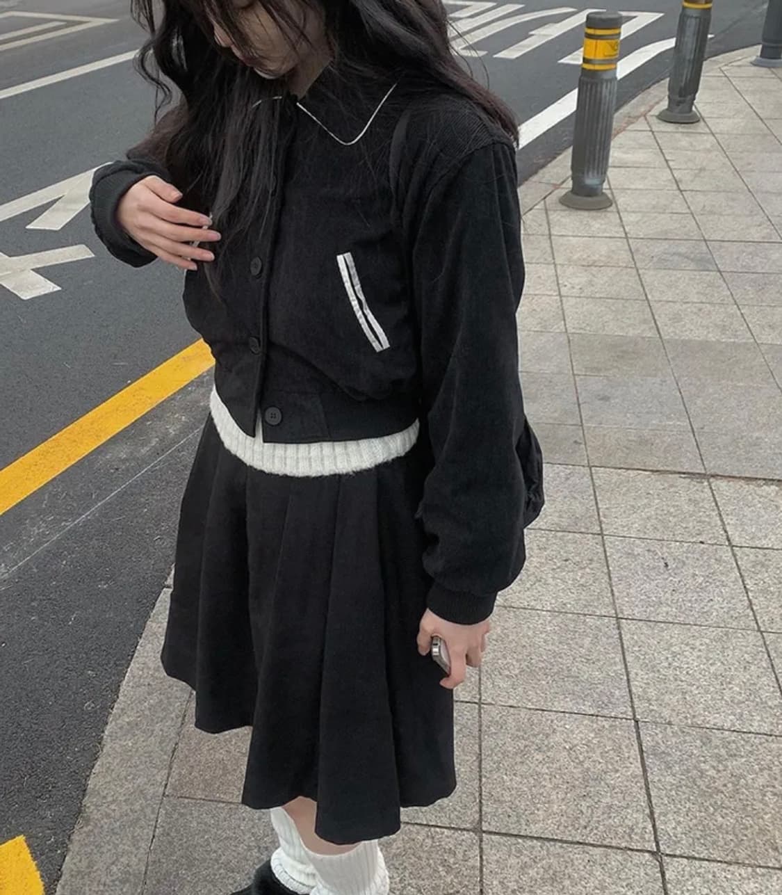 애니원모어 유영 바시티 자켓 상품이미지4
