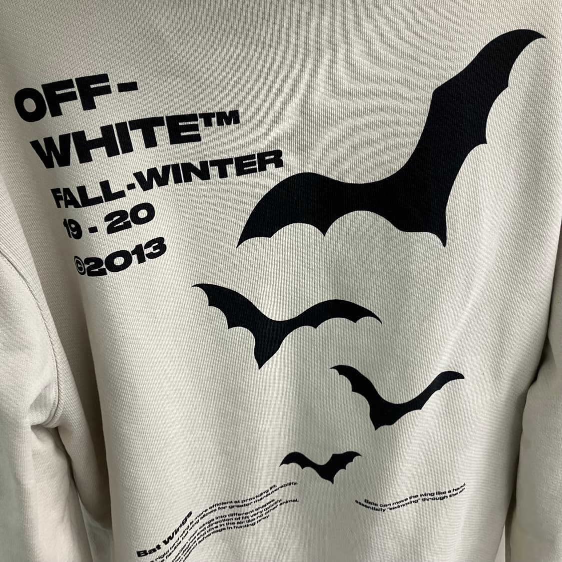 19FW 오프화이트 디아그 박쥐 프린팅 후드티 XL 상품이미지5