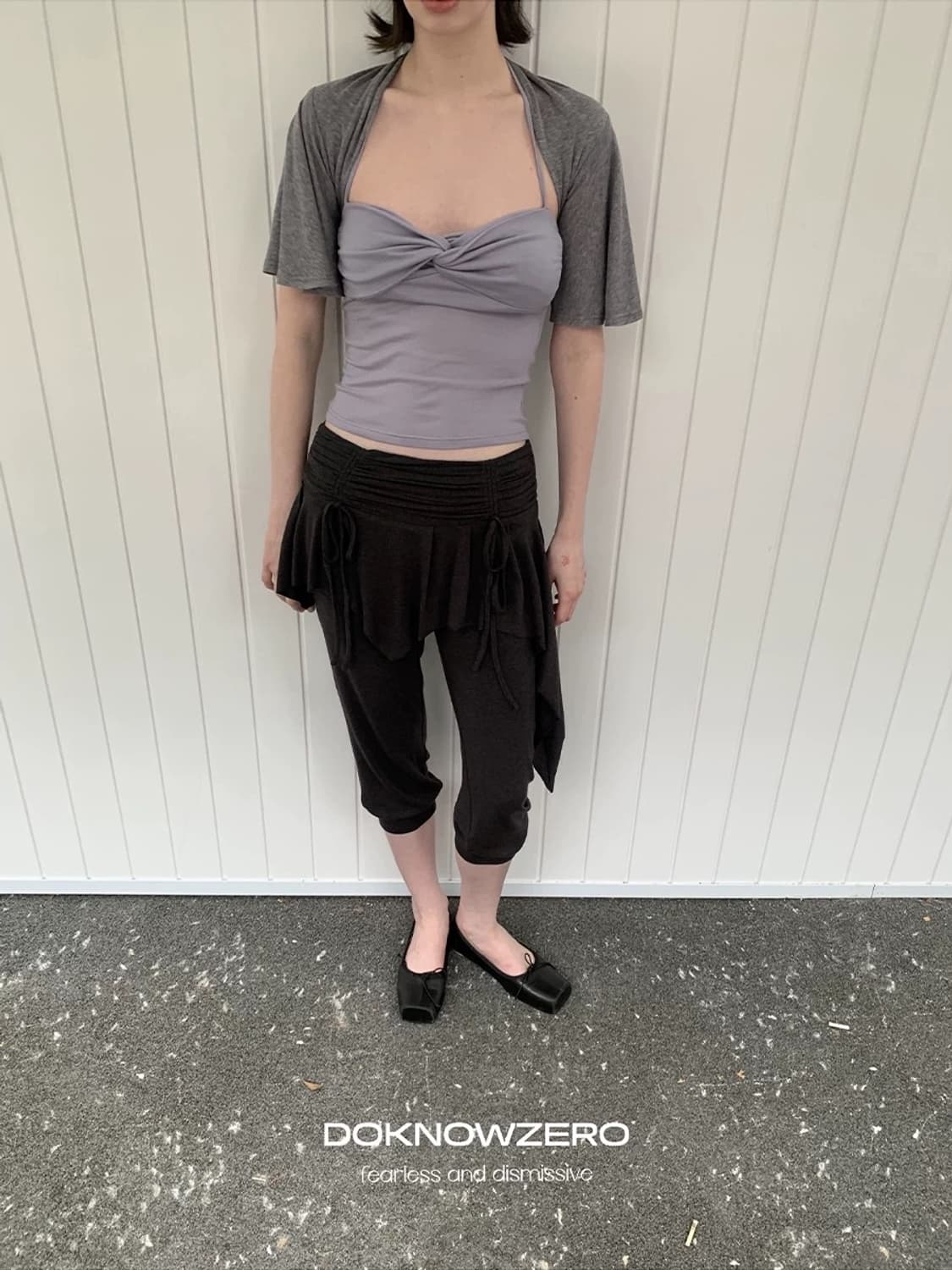 DKZ official 그레이 튜브탑 + 볼레로 가디건  세트 상품이미지4