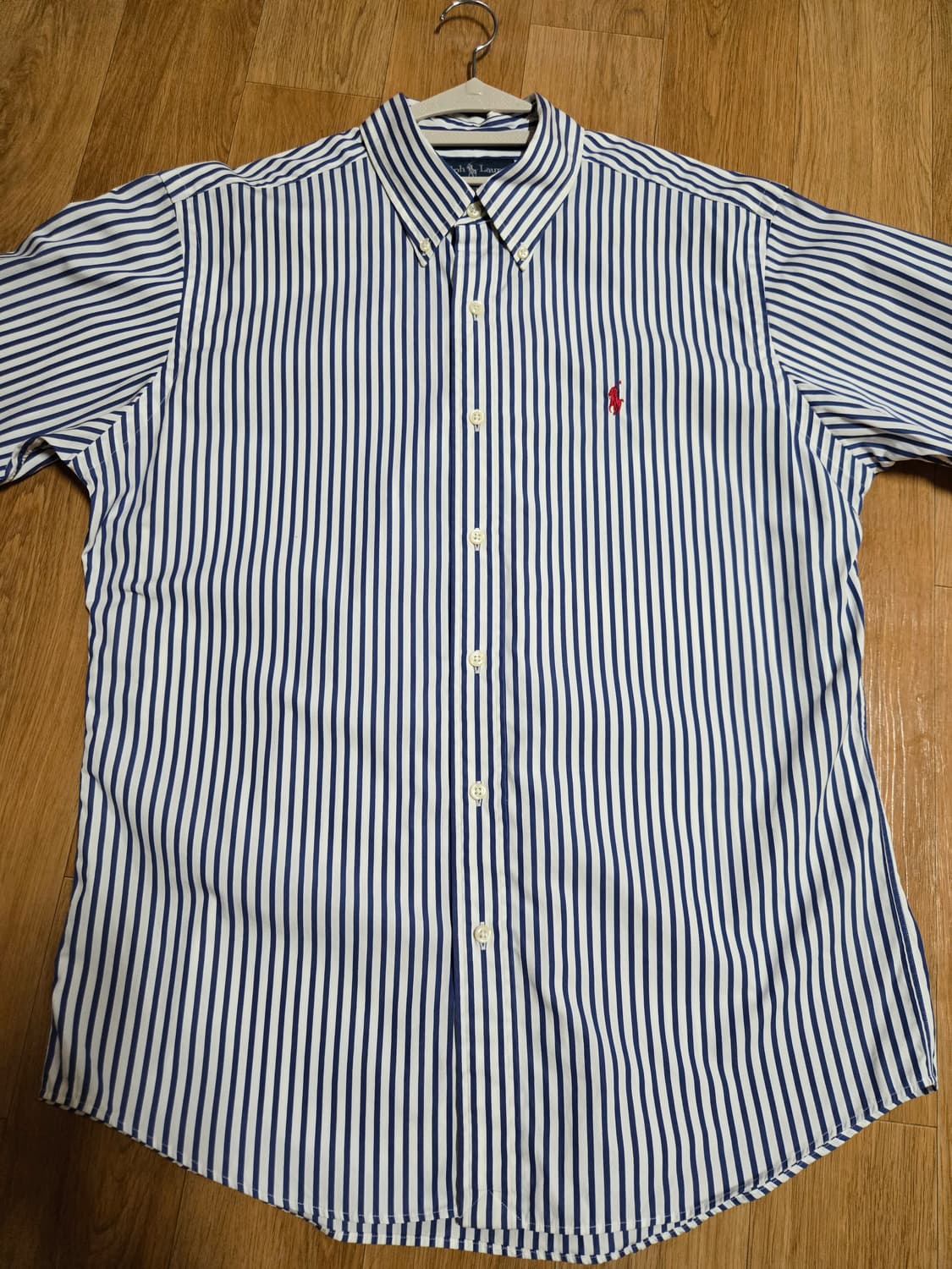 폴로 랄프로렌 남성 정품 블루 스트라이프 반팔 셔츠 상품이미지3