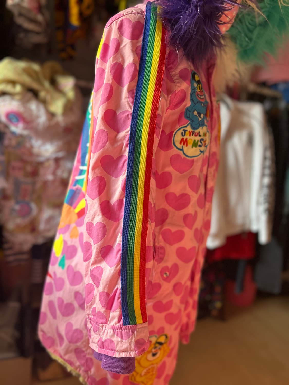 jam 팝갸루 하라주쿠 핑크 하트 롱 코트 패딩 판매 상품이미지6