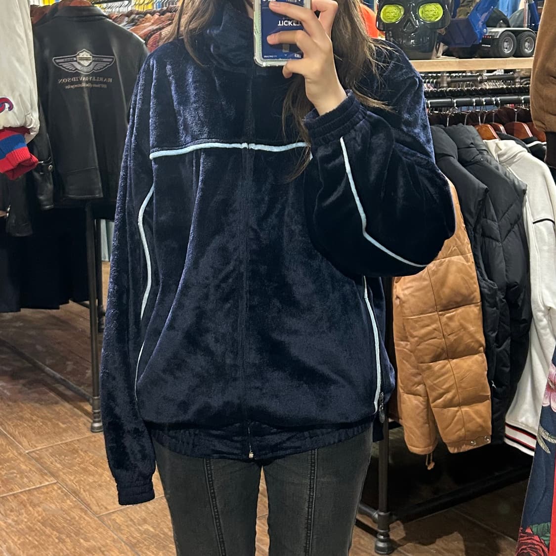 [HI] VTG 벨벳져지 네이비 상품이미지2