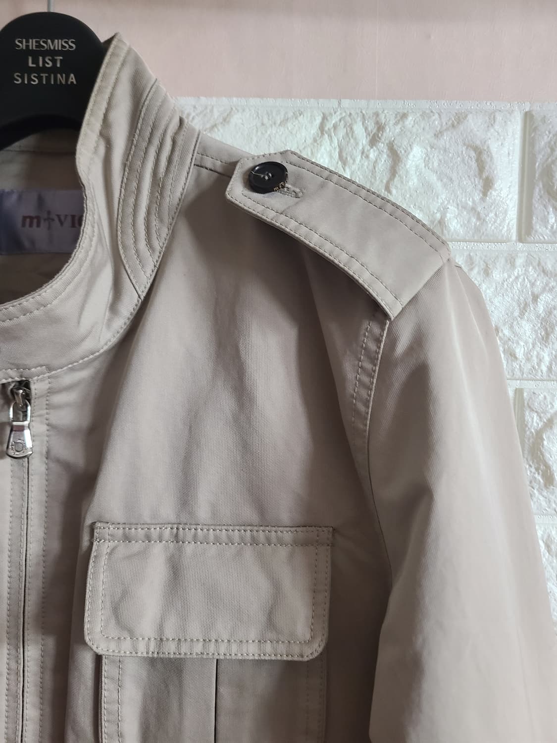 m+vio 남성 면 자켓 베이지색(95) 상품이미지3