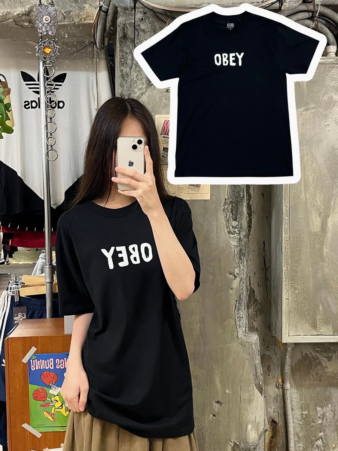 오베이 반팔티 블랙 M #csz417 상품이미지1