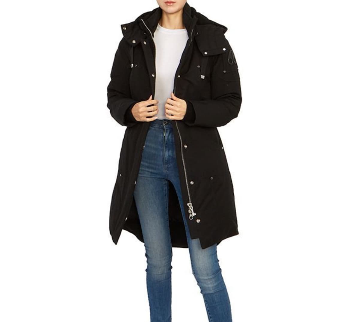 무스너클 여성 블랙패치 롱패딩(XS/44) 상품이미지1